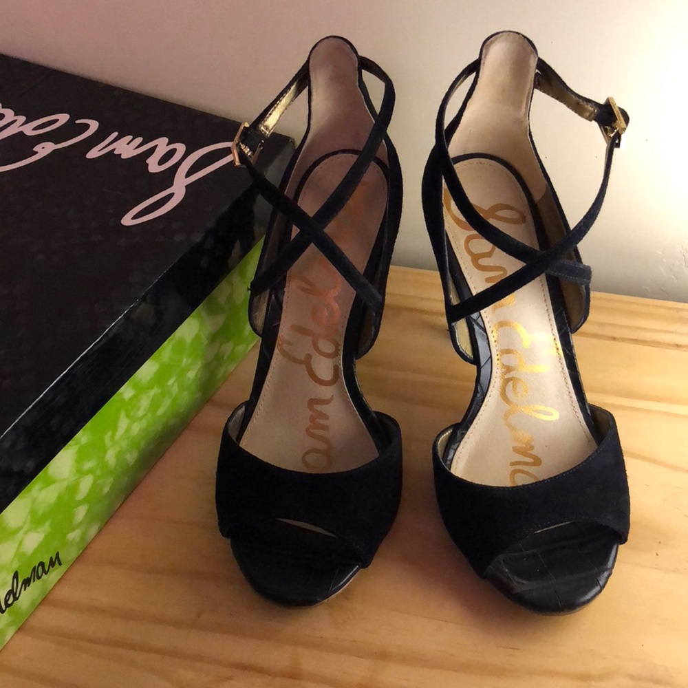 Sam Edelman Audrey black suede high heels